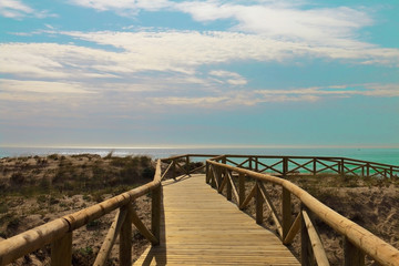 Wooden path to the beach