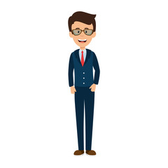elegant businessman avatar character vector illustration design