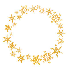 wreath of Christmas snowflakes splash of a random scatter snowflakes isolated on white. Snow explosion. Ice storm