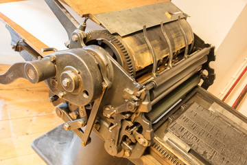 Old offset printing press