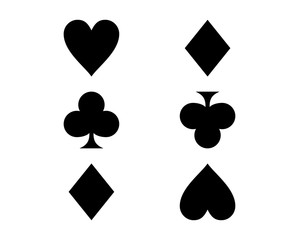 Black Diamond Hearth and Curly Card Poker Game Illustration Logo Symbol