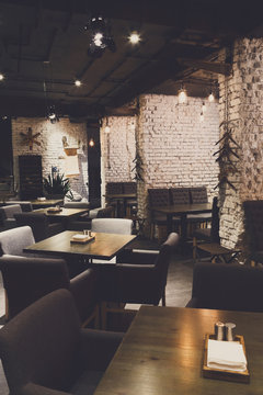 Interior of modern restaurant, loft style