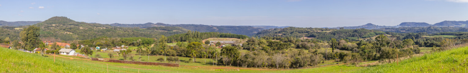 Fototapeta na wymiar Panorama of Farm, Forest and mountains in Gramado