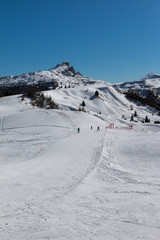 Fototapeta na wymiar Mountains with Snow in Europe: Dolomites Alps Peaks for Winter Sports