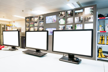 Modern plant control room and computer monitors