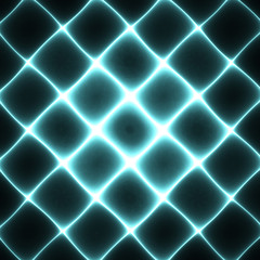 Neon light grid. Abstract fractal design. Isolated on black background.