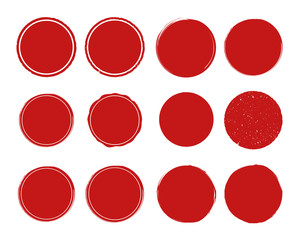 Red Classic Full Circle Badge Logo Silhouette