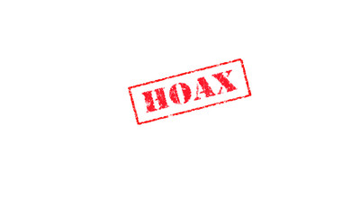 hoax rubber stamp stencil letters on a isolated background