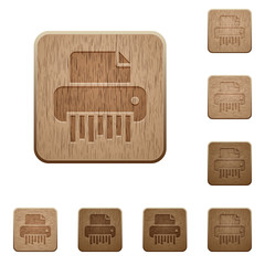 Office shredder wooden buttons