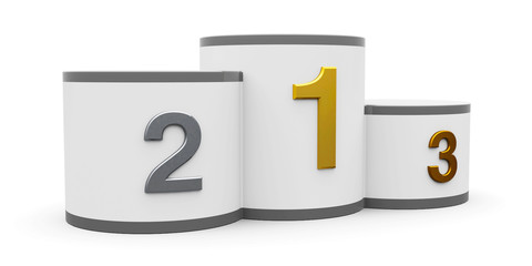 White and gray cylinder podium #4