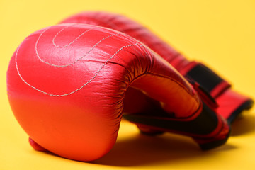 Leather box equipment for fight and training.