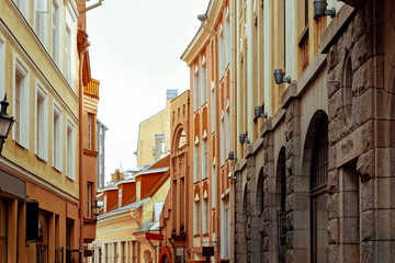 antique building view in Old Town Tallinn, Estonia