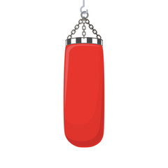Punching bag, cartoon illustration of gym equipment for home exercise. Vector