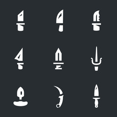 Vector Set of Knives Icons.