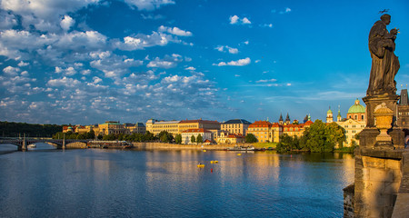 Prague in sunset