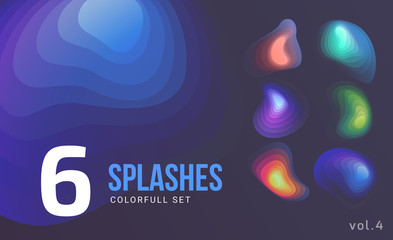 Set of colorful abstract blend shapes