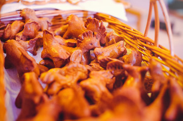 baking of horse figurines, Christmas traditions, mysterious supper. the baking is in a wicker basket