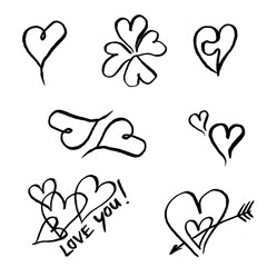 Ink hearts cartoon