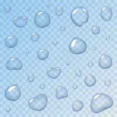 Water Drops Transparent Backdrop Realistic Vector