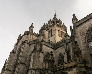 Fototapeta na wymiar Looking up at the Tower of St Giles Cathedral