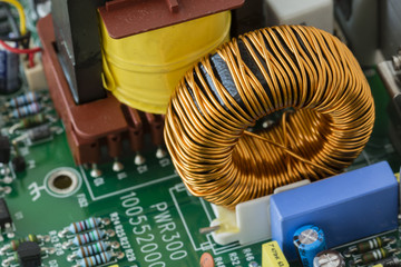 Coil on printed circuit board.