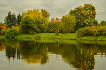 Fototapeta na wymiar Autumn landscape in nature.Latvia.