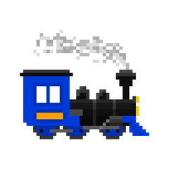 Pixel Christmas toy train for games and web sites