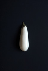 Isolated White Aubergine On Black Background