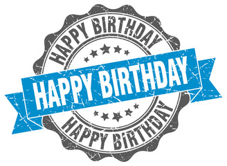 Obraz premium happy birthday stamp. sign. seal