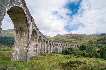 Fototapeta na wymiar Glenfinnan Viaduct, a railway viaduct on the West Highland Line in Glenfinnan, Inverness-shire, Scotland.