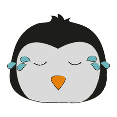 penguin crying cute animal cartoon icon image vector illustration design