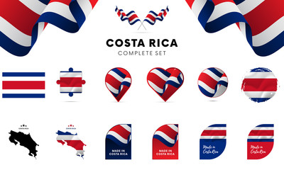 Costa Rica complete set. Vector illustration.