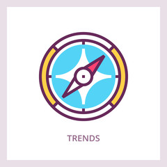 Trends icon. Business concept. Vector linear pictogram.