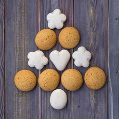 Christmas or New Year tree made of cookies.
