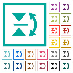 Vertical flip flat color icons with quadrant frames