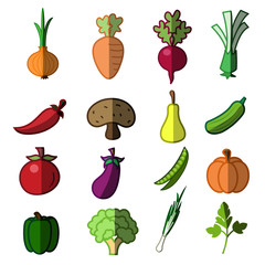 vector of Vegetables icon set