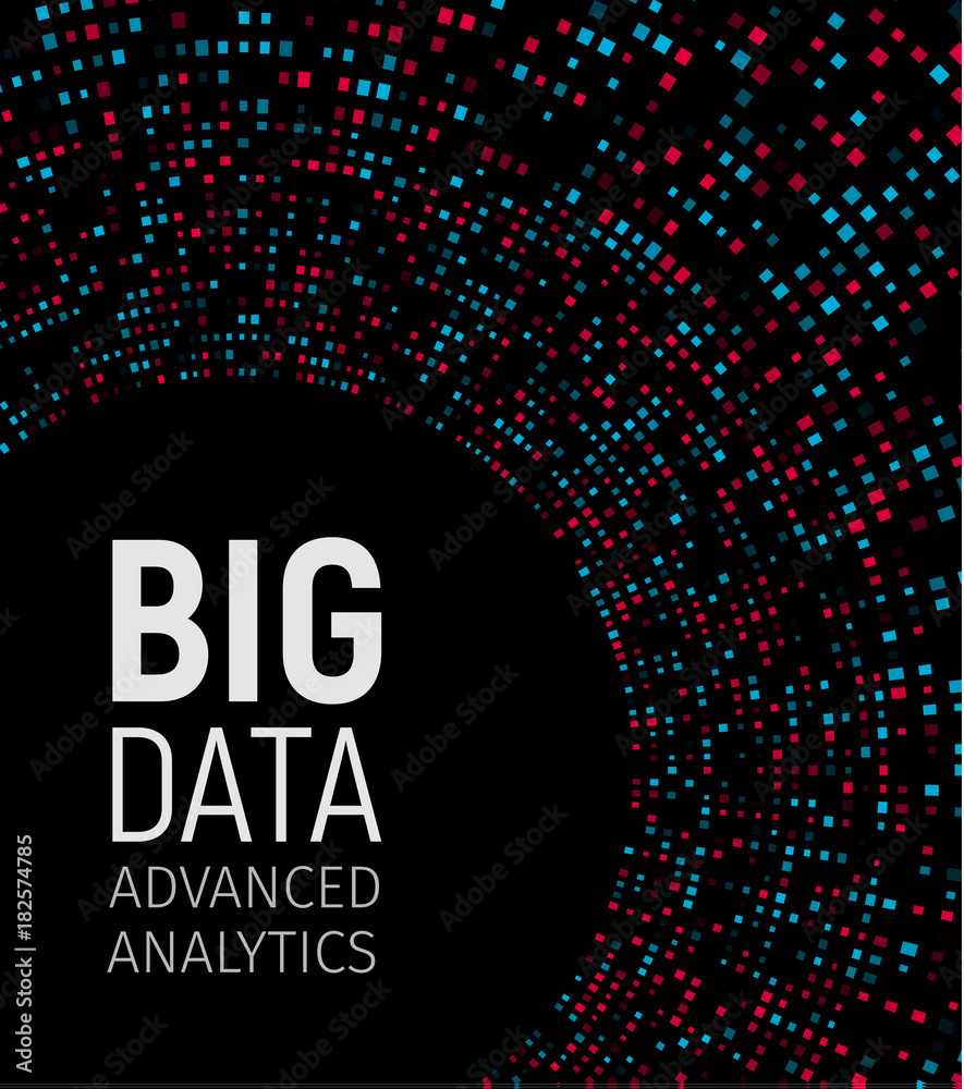 Poster Big data visual energy fractals. Technology network infographic. Information analytics design. Vector illustration.