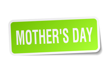 mother's day square sticker on white