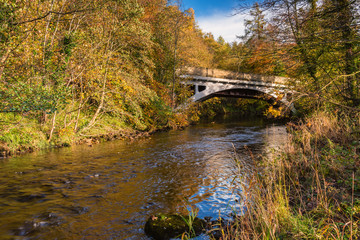River Wansbeck flows under Meldon Bridge / The River Wansbeck rises in the Northumberland hills above Sweethope Lough, then journeys towards the North Sea near Newbiggin