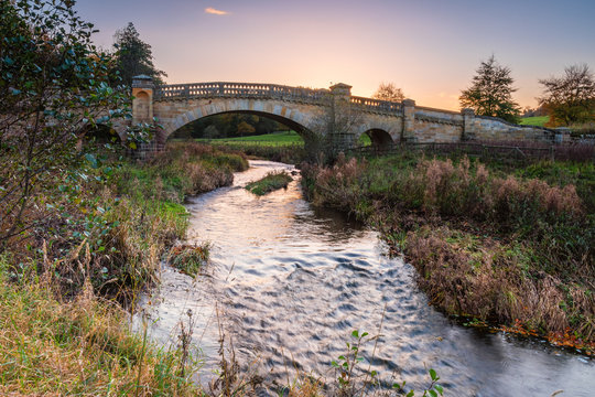 River Wansbeck under Wallington Bridge / The River Wansbeck rises in the Northumberland hills above Sweethope Lough, then journeys towards the North Sea near Newbiggin