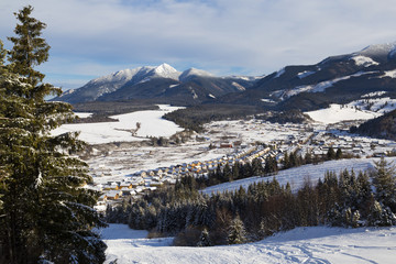 Fototapeta na wymiar Zuberec ski resort; Western Tatras. Slovakia. Winter landscape
