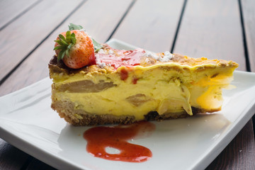 one slice of pie dessert ready to eat
