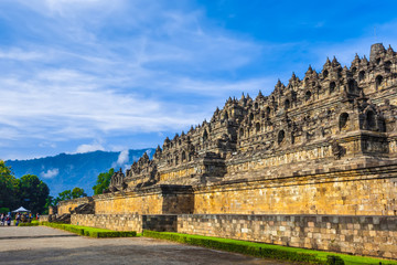 Heritage Buddist temple Borobudur complex, Unesco world heritage. Candi Borobudur, Yogyakarta, Jawa, Indonesia.