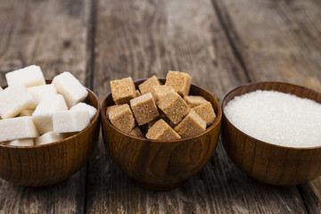 Three bowls of sugar