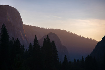 Cathedral Peak at sunset, Yosemite National park.