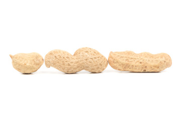Three peanuts in shell