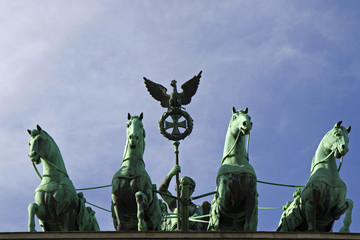 Brandenburg gate horses close up © taidundua