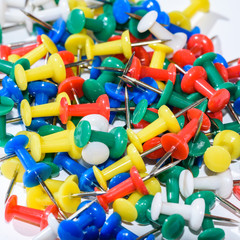 Close up from colorful Pushpin