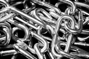 Close up from Steel chain in black and white