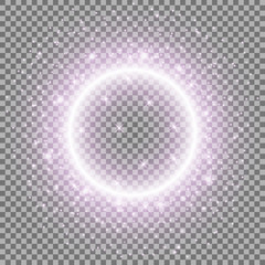 Light ring with stardust, purple color